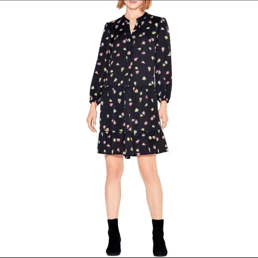 NIC+ZOE Black Floral Heart-Print Long-Sleeve Dress - Picture 5 of 11